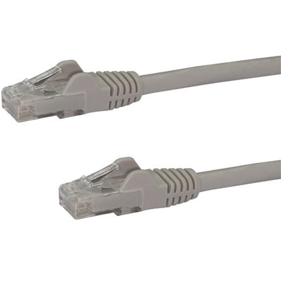 StarTech 50ft CAT6 Ethernet Cable - Gray CAT 6 Gigabit Ethernet Wire -250Mhz 100W PoE RJ45 UTP Network Patch Cord Snagless with Strain Relief (N6PATCH50GR)