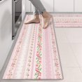 thumbnail image 2 of Kitchen Rugs Sets Of 2,Pink Floral and Lace Pattern Anti Fatigue Kitchen Mat Rugs Non Slip Washable,Decorative Kitchen Floor Mats for Kitchen,Sink,Laundry,17"X47", 2 of 5