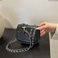 thumbnail image 4 of Bolso pequeño de moda simple con textura de color sólido, bolso de cadena para mujer, primavera 2025, nuevo bolso bandolera tipo sillín con todo incluido, 4 of 5