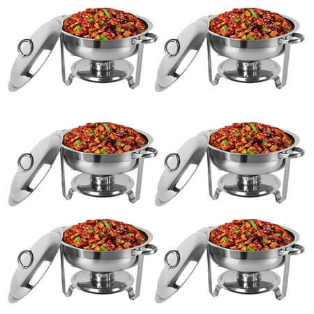 Zimtown 6 Pcs Of Full Size Upgraded 5 Qt Stainless Steel Chafing