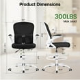 thumbnail image 3 of ATHOPE Ergonomic Office Chair, Mesh Desk Chair with Lumbar Support, Tall Office Chair with Flip-Up Armrests and Footrest Ring, Adjustable Computer Chair for Standing Desk Home Office, White, 3 of 10