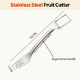 thumbnail image 5 of Watermelon Fork Slicer Cutter, 2-in-1 Stainless Steel Melon Cutter for Kitchen, BBQ, Camping, Easy Use Fruit Tool with Grip Handle (Silver 2PCS), 5 of 7