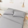 thumbnail image 3 of DBOZE Bedding, Bed Sheets Set 4 Piece Bedding Brushed Cotton Blend Shrinkage and Fade Resistant Easy Care,Silver Gray,King, 3 of 3