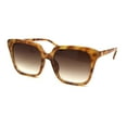 thumbnail image 3 of Lunettes de Soleil Rectangulaires Chic Mod en Plastique Brun Tortue Orange, 3 of 4
