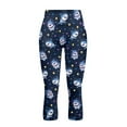 thumbnail image 4 of SCRAWLGOD Shark Stars Print Dark Blue Capri Leggings for Women - Breathable Tummy Control Yoga Leggings with 2 Pocket Lightweight High Waisted Yoga Pants Cycling Tights, S, 4 of 7