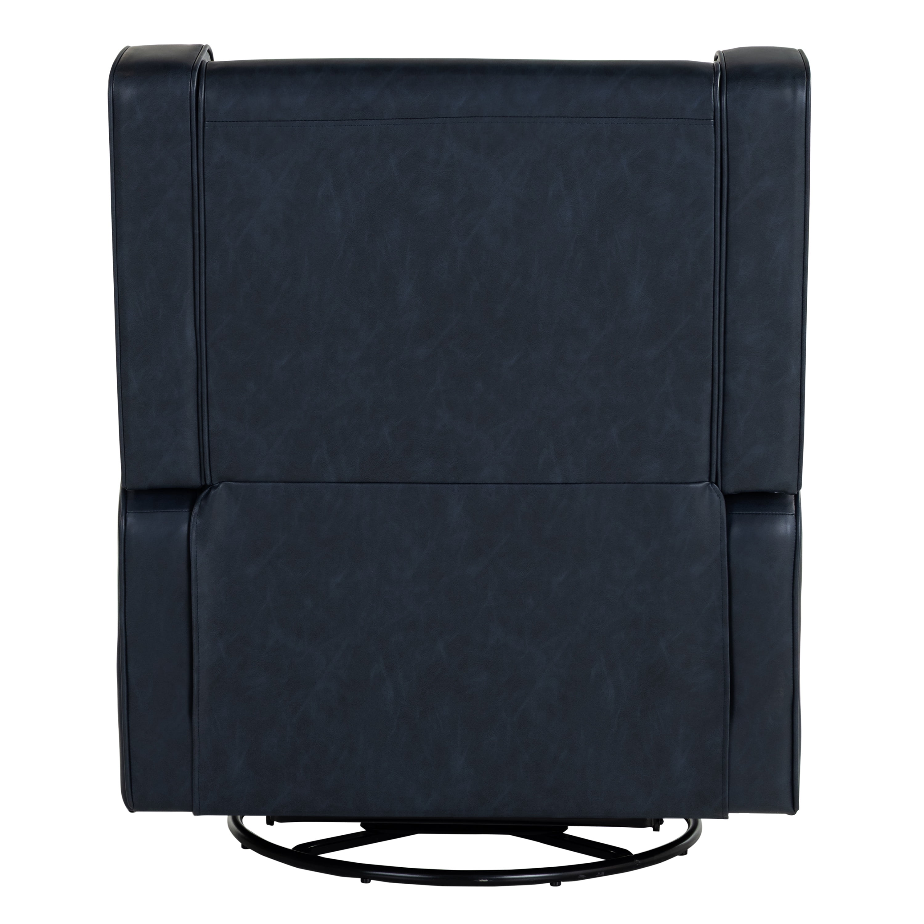 Relax A Lounger Easton Modern Swivel Recliner, Navy Faux Leather