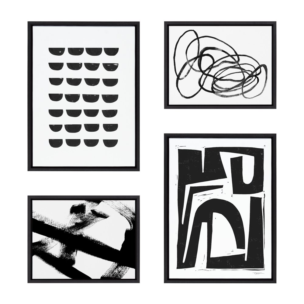 Nikki Chu Abstract Framed Canvas Art Print, 18" x 24", Set of 4, by