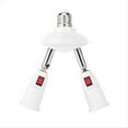 thumbnail image 1 of Adaptador divisor de casquillo E27 2 en 1 ajustable 360 grados para bombillas LED estándar, 1 of 4