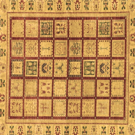 Ahgly Company Indoor Square Abstract Brown Modern Area Rugs, 6' Square