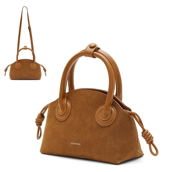 Women’s Leather Crossbody Shoulder Bag Small Top Handle Handbag Casual Leather Tote Purse for Work Durable Everyday Tote Bag,Brown