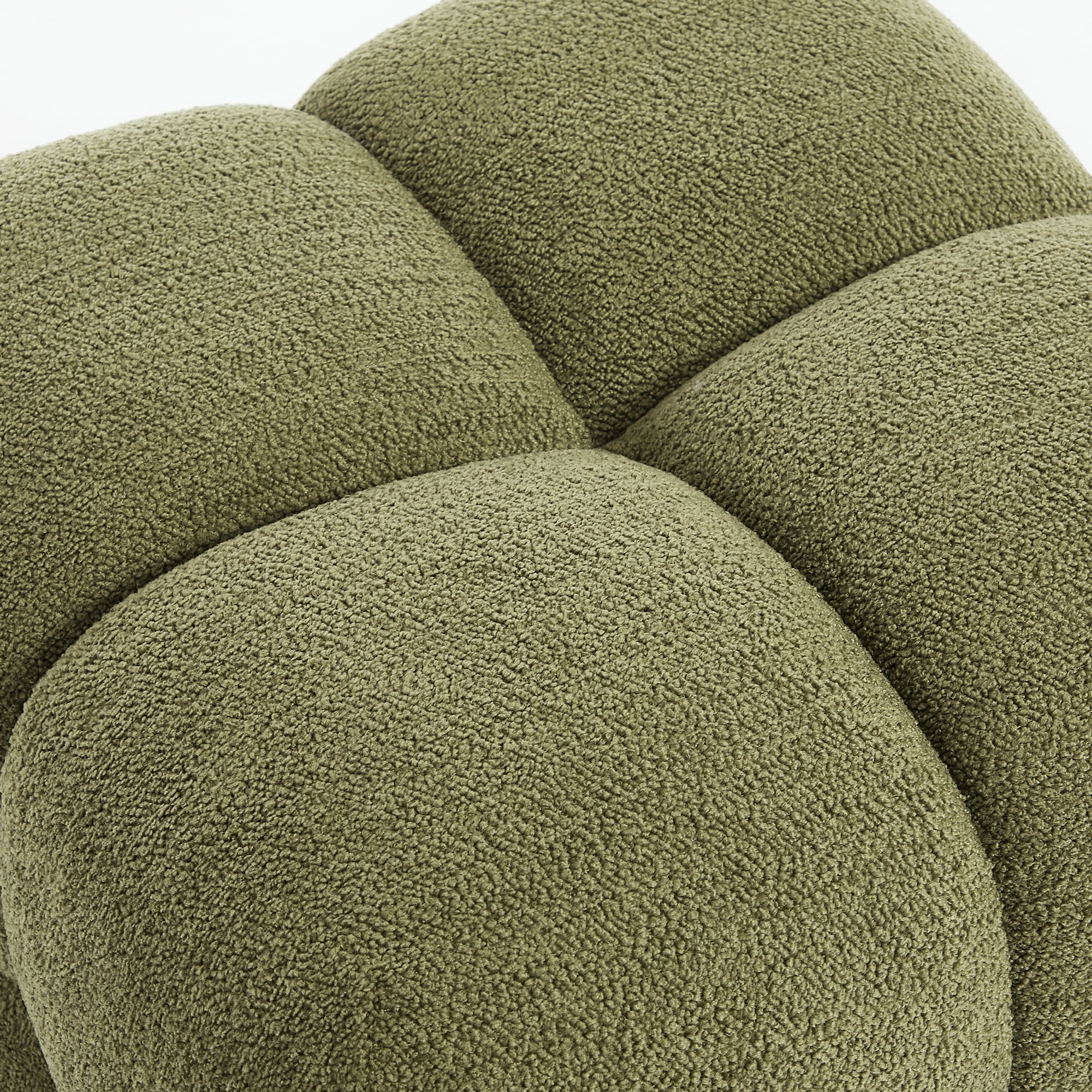 Zesthouse 20.9″ Wide Boucle Ottoman, Modern Foot Stool, Square Upholstered Tufted Ottoman Coffee Table, Extra Seating for Living Room Bedroom, Green
