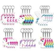 Set of 12 Unicorn Key chains Party Favor Key Ring Birthday Party Supplies