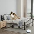thumbnail image 6 of Metal Queen Bed Frame, Noise-Free Design & Underbed Storage Heavy Duty Queen Size Bed Frames with Headboard No Box Spring Needed/Tool-Free Assembly, 6 of 9