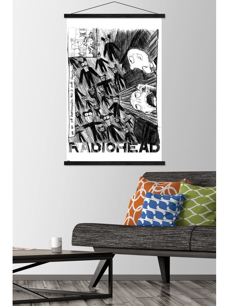 Radiohead - Scribble Wall Poster with Magnetic Frame, 22.375