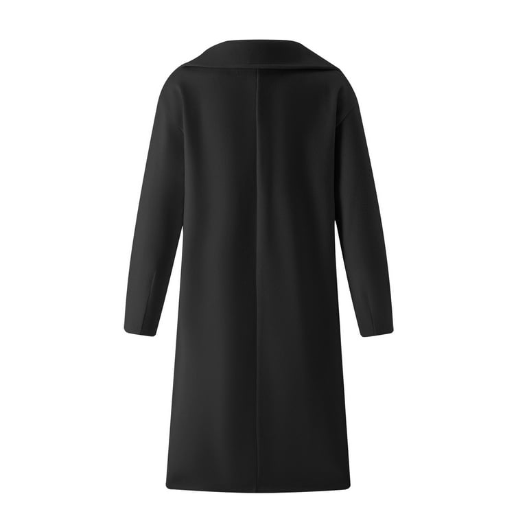 Womens Plus Size Clearance $5 Womens Autumn And Winter Lapel Woolen Cloth  Coat Trench Jacket Long Overcoat Outwear