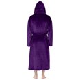 thumbnail image 7 of Sewkxo Mens Robes with Hood Flannel Fleece Bathrobe Full Length Plush Robe Coat Soft Warm Fleece Shower Spa Long Robe,Purple 2XL, 7 of 7