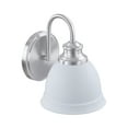 thumbnail image 6 of Aspen Creative 62329, Bathroom Vanity 1 Lights Fixture 6-1/2"W x 8-1/2"H x 7-3/4"E. Satin Nickel + White Finish, Bulb Not Included, 6 of 7