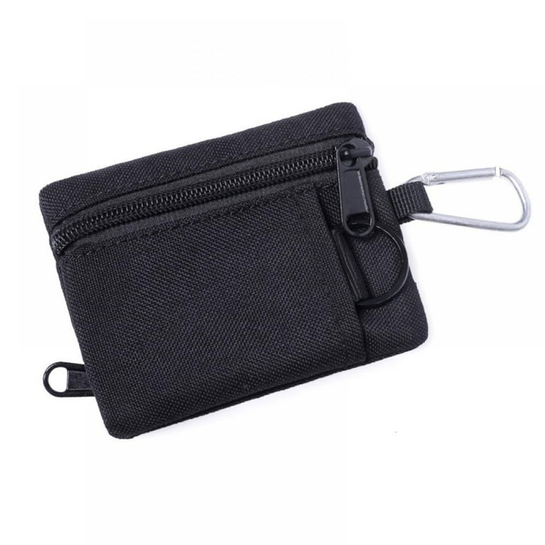 amazingfashion Small Key Ring Wallet Fob Holder Keychain Credit Card Wallet for Men Teen Boys EDC Coin Purse with Carabiner Clip Key Ring for Car