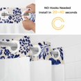 thumbnail image 5 of No Hook Shower Curtain Set with Snap in Liner, Pastoral Vintage Floral Pattern Waterproof Bathroom Curtain with See Through Top Window, Summer Ombre Leaves Double Shower Curtains for Bathtub, 5 of 9