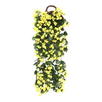 YFTDEF Artificial Hanging Basket Wall Decor, Polyester Fake Plants, Realistic Flower Arrangement, Indoor Home Office Decoration, Maintenance Free, Easy to Clean