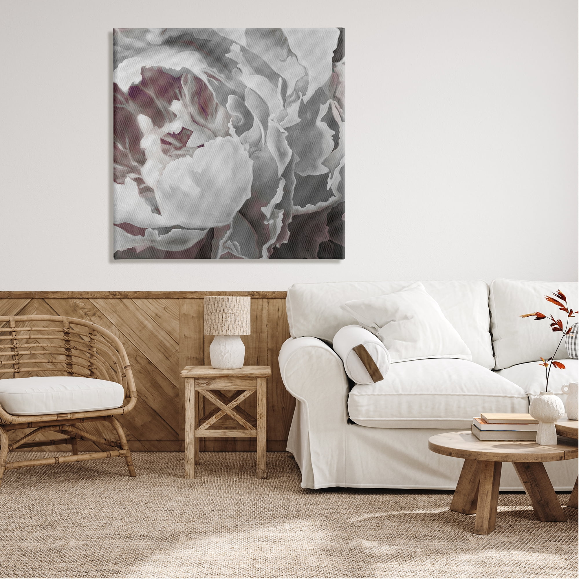 Stupell Industries Close Up Peony Blossom Botanical & Floral Painting Gallery Wrapped Canvas Print Wall Art, 36 x 36