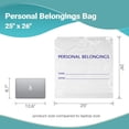 thumbnail image 4 of White Patient Personal Belonging Bags 25 x 26 Inches. Pack of 250 Patient Belongings Bag with Gusseted Bottom. 1.5 Mil PE Drawstring Patient Belonging Bags. Waterproof Patient Property Bags, 4 of 7