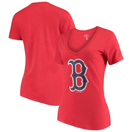 Women's 5th & Ocean by New Era Red Boston Red Sox V-Neck Team T-Shirt