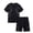 Black, variant on Nmnitkp Boys Summer Outfits12-16 Years Short Sleeve Shirts and Elastic Waist Stretch Shorts with Pockets 2 Piece Outfits