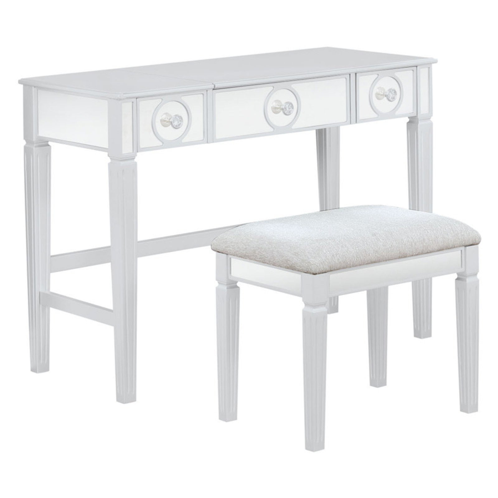 Linon Audrey Mirror Front Top Lift Vanity Set