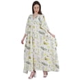 thumbnail image 3 of Moomaya Robe de Nuit Longue Maxi pour Femmes, Cache-Maillot Imprimé à Manches Kimono, Maxi Kaftan, Robe de Nuit, Vêtement de Nuit, 3 of 6