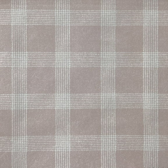 Decora Furnishings Tartan Design Velvet Finish Digitally Printed Fabric for Upholstery, Craft, Window Treatments - Width 54 inches - Fabric by The Yard (Beige)