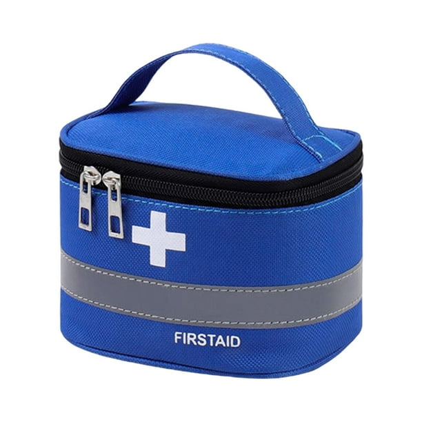Botiquín de primeros auxilios vacío, bolsa de almacenamiento de emergencia con asa, bolsa médica, estuche para S Azul