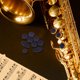 thumbnail image 4 of Juego de 9 piezas de saxofón alto, tenor y soprano con incrustaciones de botones y llaves (azul oscuro), 4 of 8