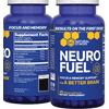 NATURAL STACKS NeuroFuel Nootropic Brain Supplement - Improved Focus, Memory & Motivation - Original CILTEP Formula Nootropics Brain Support Supplement Focus Pills & Energy Supplement - 45 Capsules