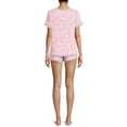 thumbnail image 3 of Secret Treasures Women's and Women's Plus Knit Shorty Pajama Set, 2-Piece, 3 of 5
