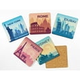 thumbnail image 2 of Inkdotpot Set of 6 Drink Coasters DecorativeNon,SlipCork Base4-inch Square PrintedCoastersEasy Clean- Monuments, 2 of 8