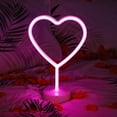 thumbnail image 1 of Pink Heart Neon Sign, LED Neon Light Battery Operated or USB Powered Decorations Lamp, Decoration Light for Girl's Room, 1 of 4