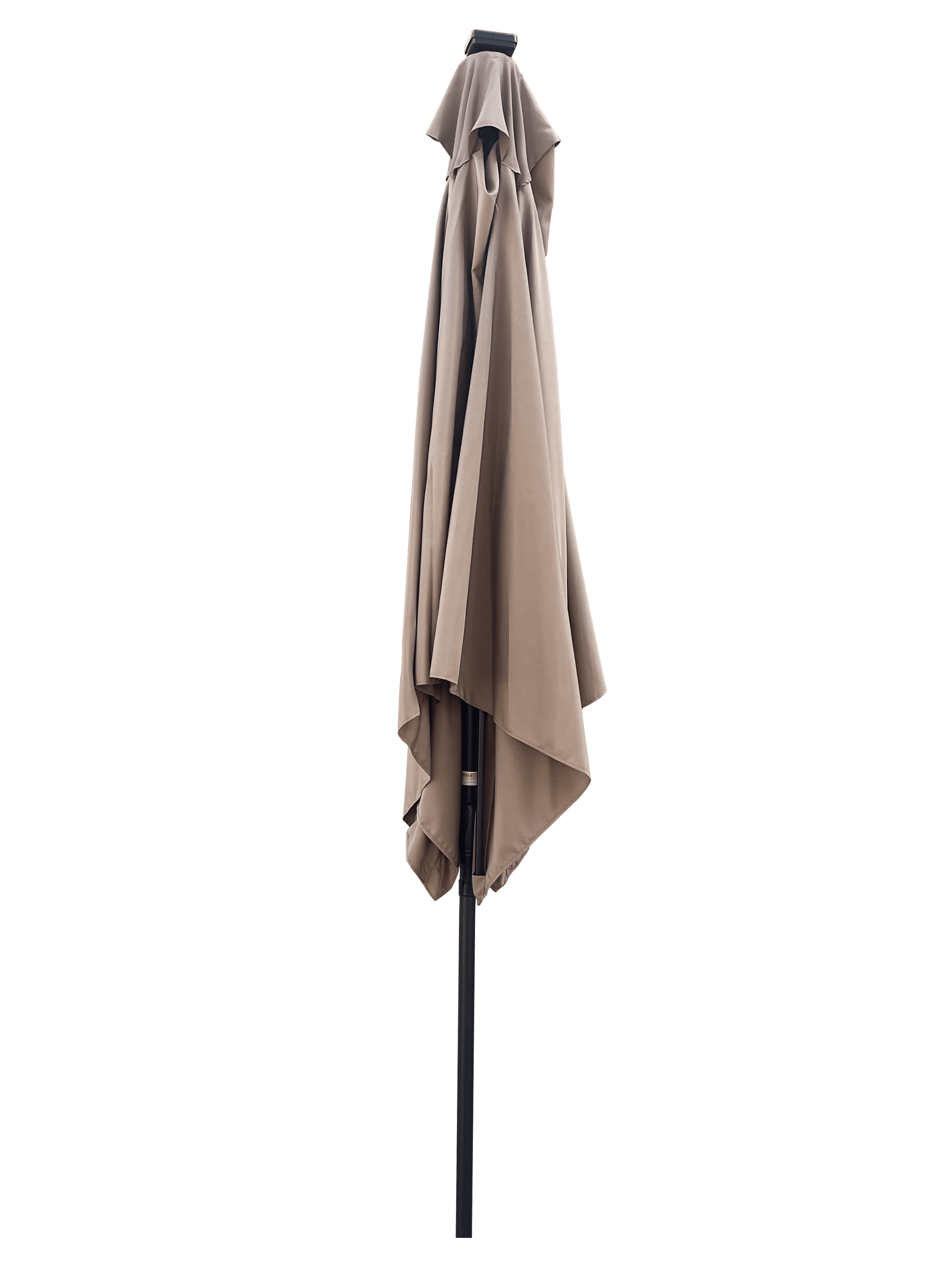 2.5x2.5M Square Outdoor Patio Umbrella, Solar LED Lighted Sun Shade Canopy with 8 Ribs & Crank Base, Mushroom