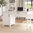 thumbnail image 2 of Pemberly Row Farmhouse Engineered Wood Computer Desk with Storage in White, 2 of 10
