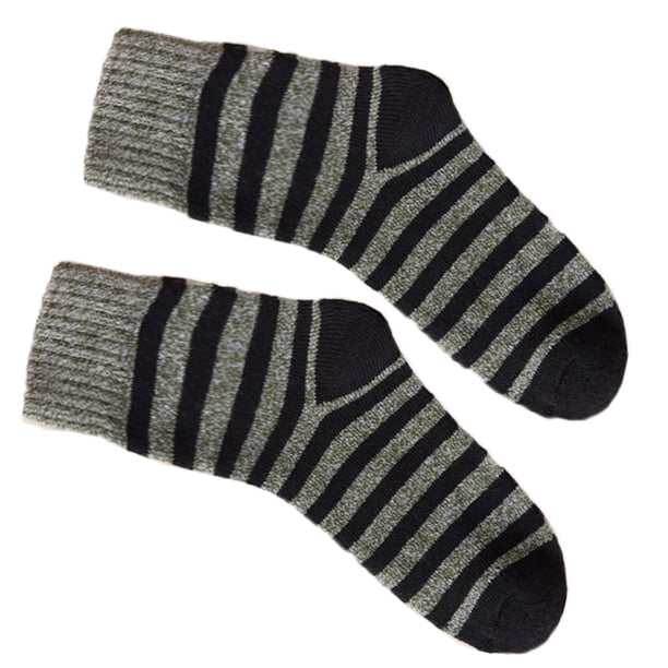 Calcetines de invierno Qarigey 5 pares para hombre media pantorrilla Rayas verde militar