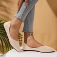 thumbnail image 2 of Pandaie Women's Flats Shoes Comfortable Suede Pointed Toe Slip on Ballet Dress Shoes Business Casual Work Walking Driving Penny Loafers Beige Size 8, 2 of 7
