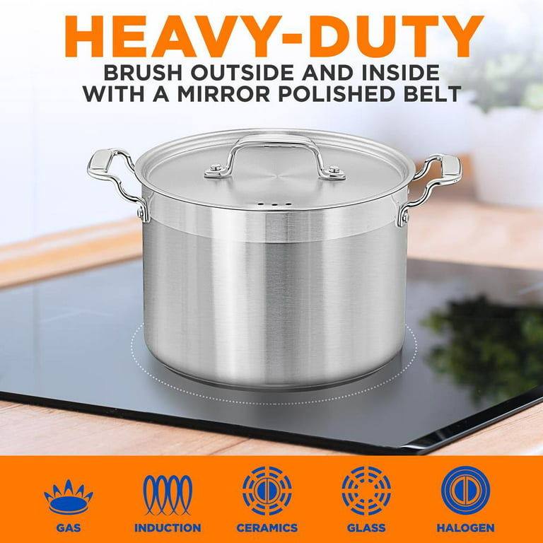  Stock Pot, Catering/Household Thick 304 Stainless Steel Large  Soup Pot with Lid, Cooking Pot, for Gas Stove/induction Cooker (8-72L)  (Size : 58L): Home & Kitchen
