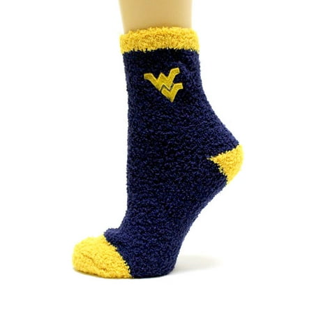 - West Virginia Mountaineers Solid Fuzzy Sock