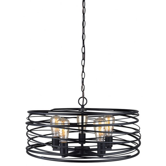 IPL411B05BK22 Canarm Inc Ryland - 5 Light Pendant In Industrial Style-11 Inches Tall and 22 Inches Wide