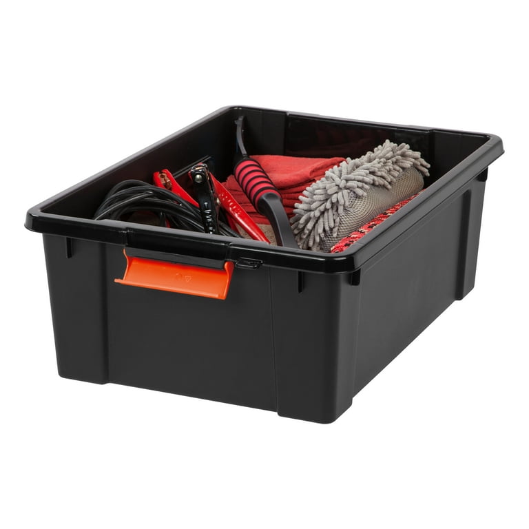  IRIS USA 2Pack 11Gal Heavy Duty Plastic Storage Bins with  Durable Lid and Secure Latching Buckles, Orange