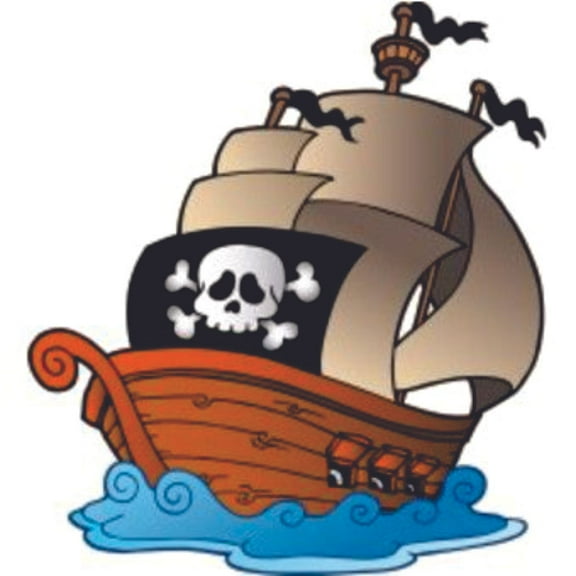 Unique Colorful Pirate Ship Wall Decals - Boys Room Pirates Ships Kids Decor Sticker Room Decoration for Bedrooms Nursery Kindergarten - Childrens Vinyl Wall Art Stickers Boy Designs Size (20x20 inch)