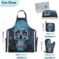 thumbnail image 6 of Art Starry Sky Skull Oven Mitts and Pot Holders with Chef Apron,Set of 5 Heat Resistant Kitchen Gloves and Silicone Non-Slip Potholders Adjustable Neck Buckle Chef Apron, 6 of 6