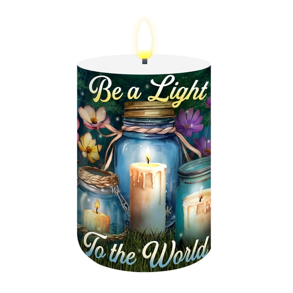 Briarwood Lane Spring Flameless Candle 6x3 Be a Light Jars Flameless Candle with Timer for Spring