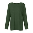 thumbnail image 3 of BDPORKAS Long Sleeve Shirts for Women Knitted Tunic Tops Loose Fit Dressy Crew Neck Pullover Basic Sweaters for Women 2024 Dark Green L, 3 of 4