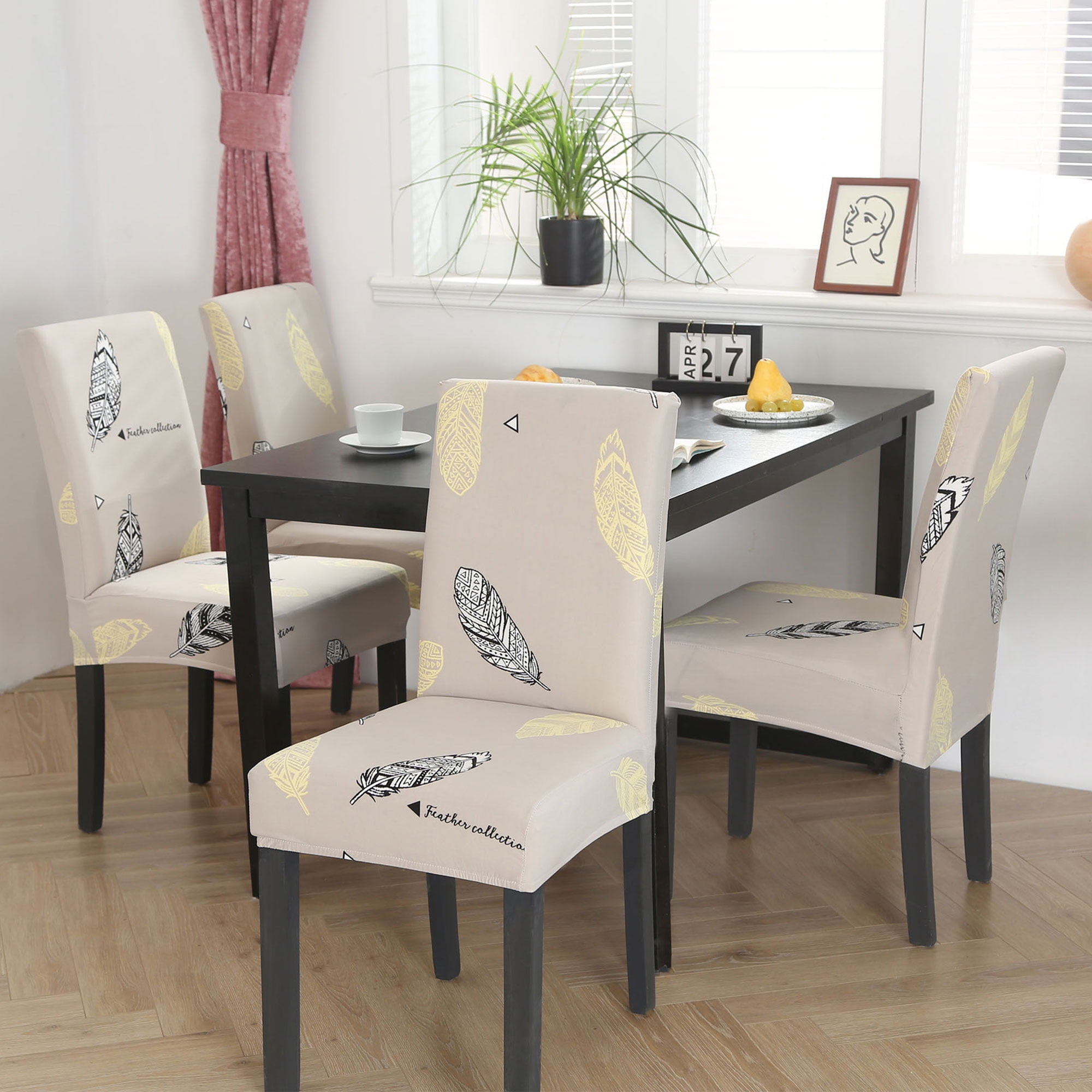Details about   Crushed Velvet Kitchen Dining Chair Covers High Back Chair Slipcover Stretchable 